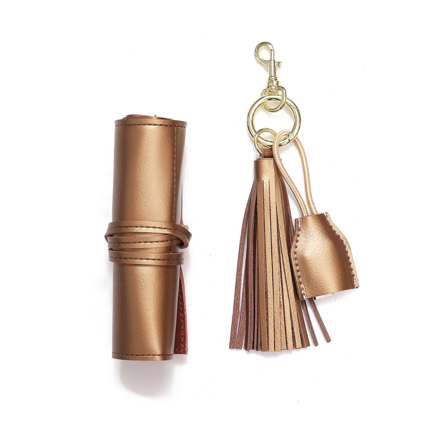 Leather Tassel keychain with USB cable + Leather Tech Wrap Up