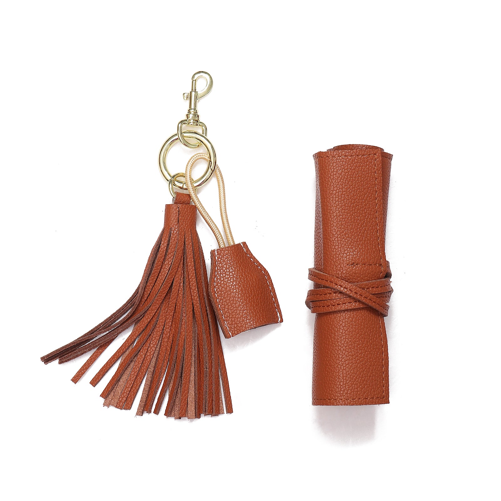 Leather Tassel keychain with USB cable + Leather Tech Wrap Up