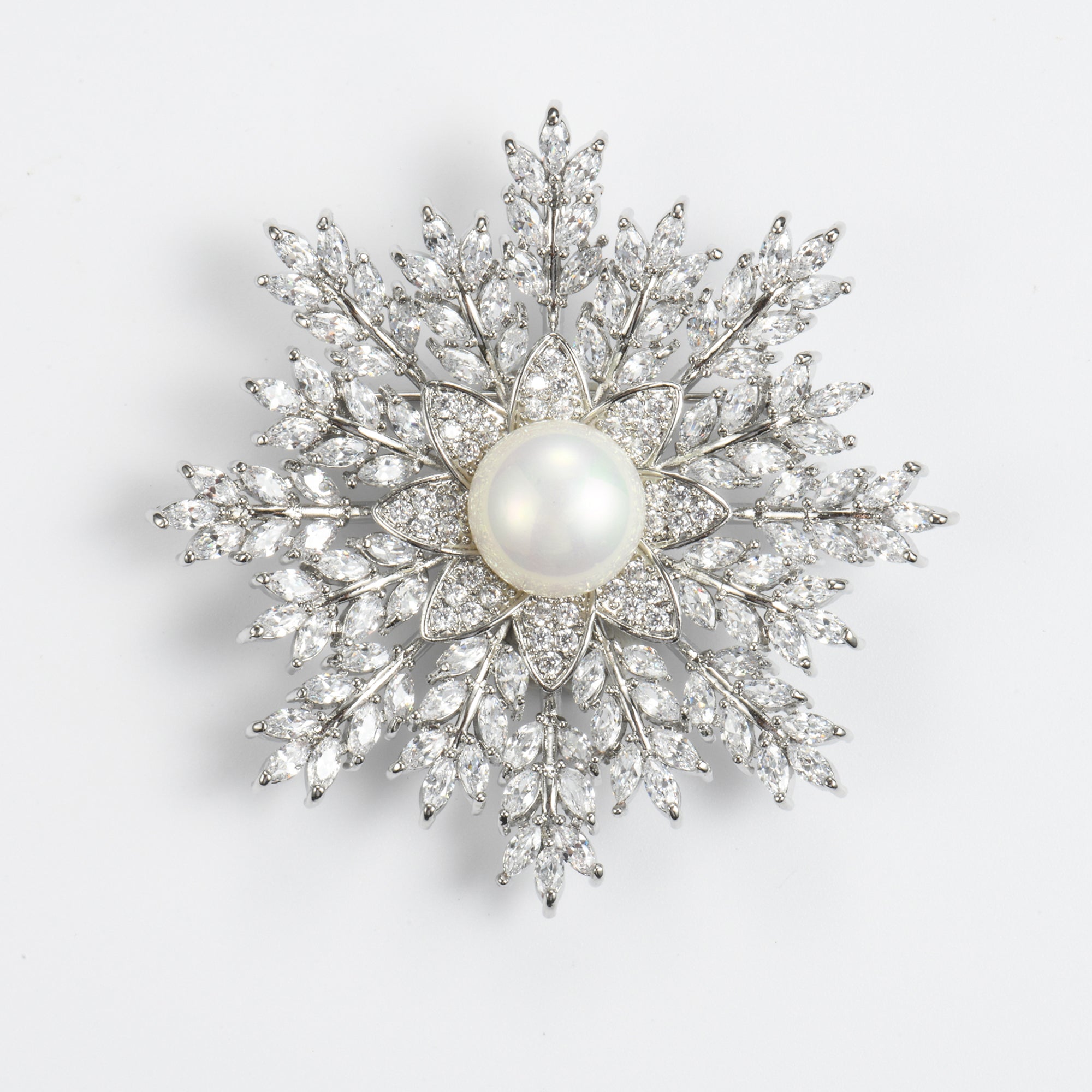 Crystal Snowflake Brooch