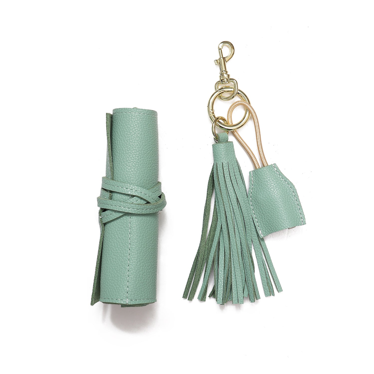 Leather Tassel keychain with USB cable + Leather Tech Wrap Up