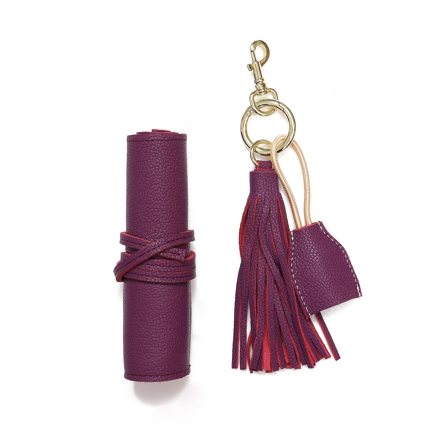 Leather Tassel keychain with USB cable + Leather Tech Wrap Up